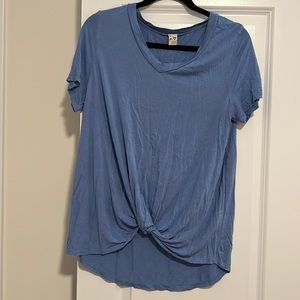Blue casual knotted top